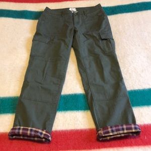 NWOT LLBean stretch canvas flannel lined cargo pants